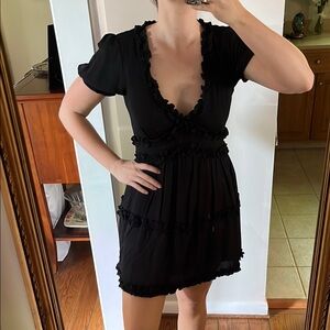 Black Ruffled Mini Dress